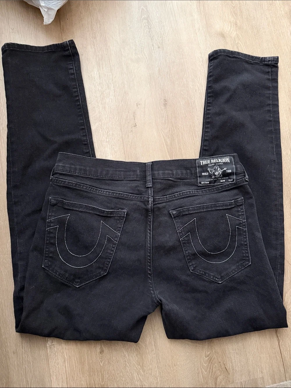True Religion Women’s Black Skinny Jeans with Signature Back Stitching